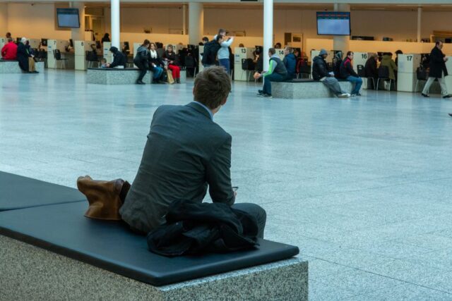 airport help desk waiting